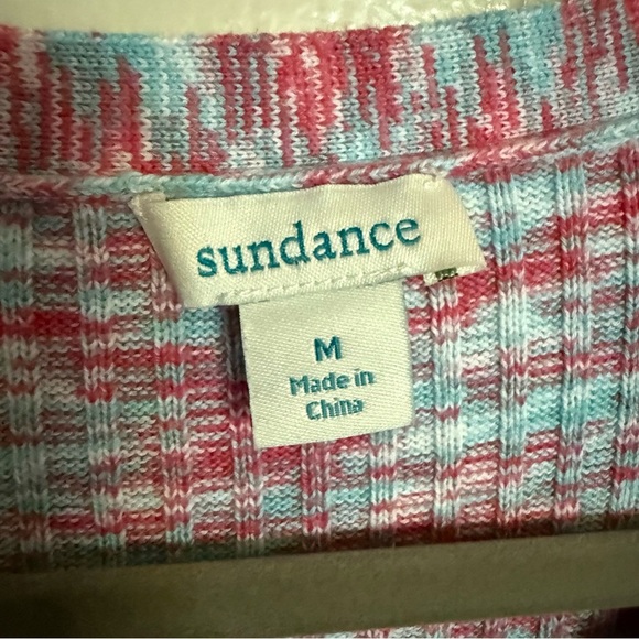 Sundance Ribbed Thermal Henley Knit Top Long Sleeve Size Medium Boho - Picture 8 of 9